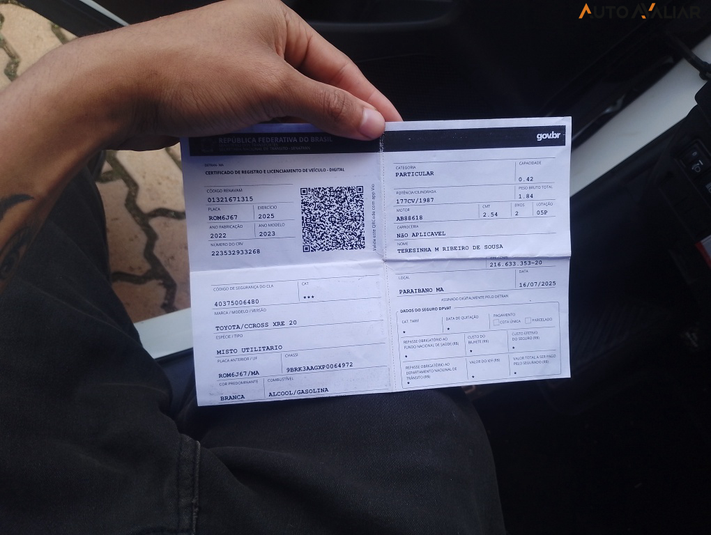 TOYOTA COROLLA CROSS 2.0 VVT-IE FLEX XRE DIRECT SHIFT