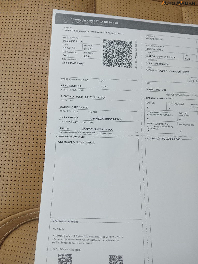 VOLVO XC60 2.0 T8 HYBRID INSCRIPTION AWD GEARTRONIC