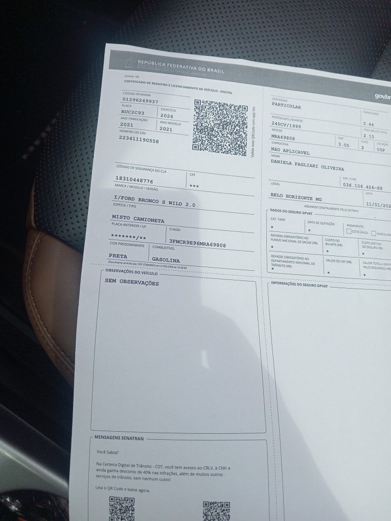 FORD BRONCO SPORT 2.0 ECOBOOST GASOLINA WILDTRAK 4X4 SELECTSHIFT