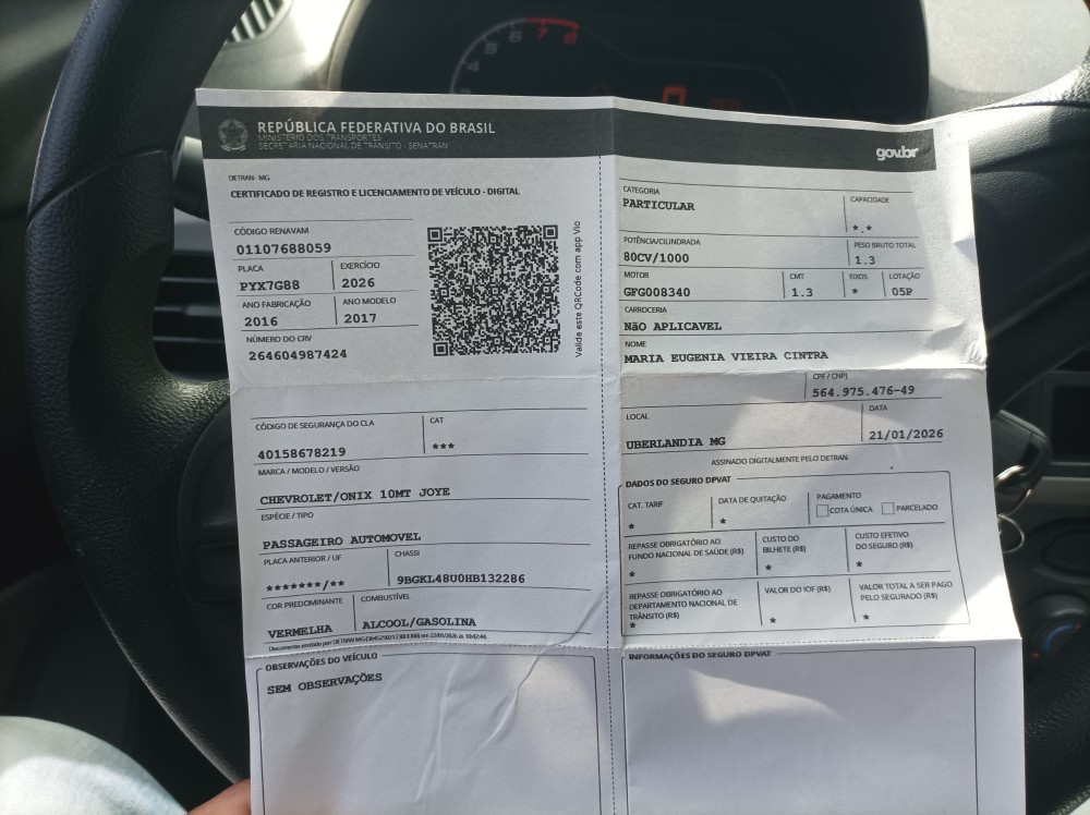 CHEVROLET ONIX 1.0 MPFI JOY 8V FLEX 4P MANUAL