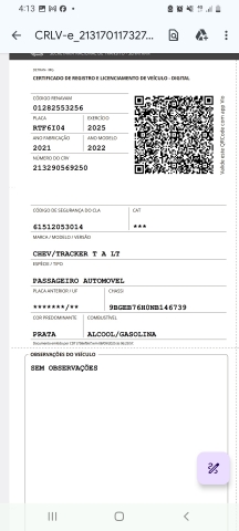 CHEVROLET TRACKER 1.0 TURBO FLEX LT AUTOMATICO