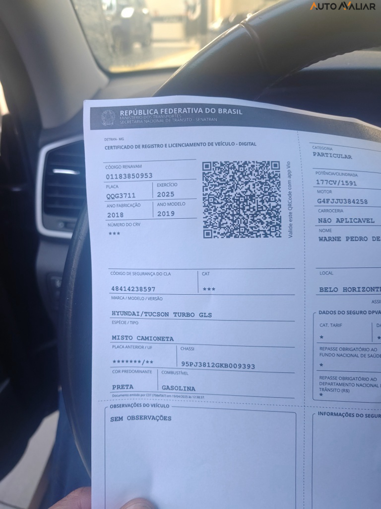 HYUNDAI TUCSON GLS 1.6 Turbo 16V Aut.