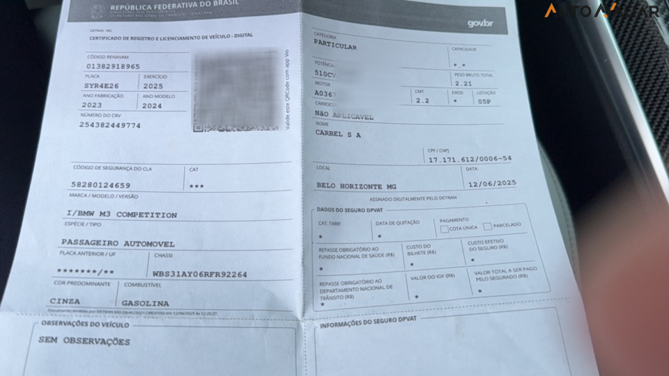 BMW M3 3.0 I6 TWINTURBO GASOLINA COMPETITION M STEPTRONIC