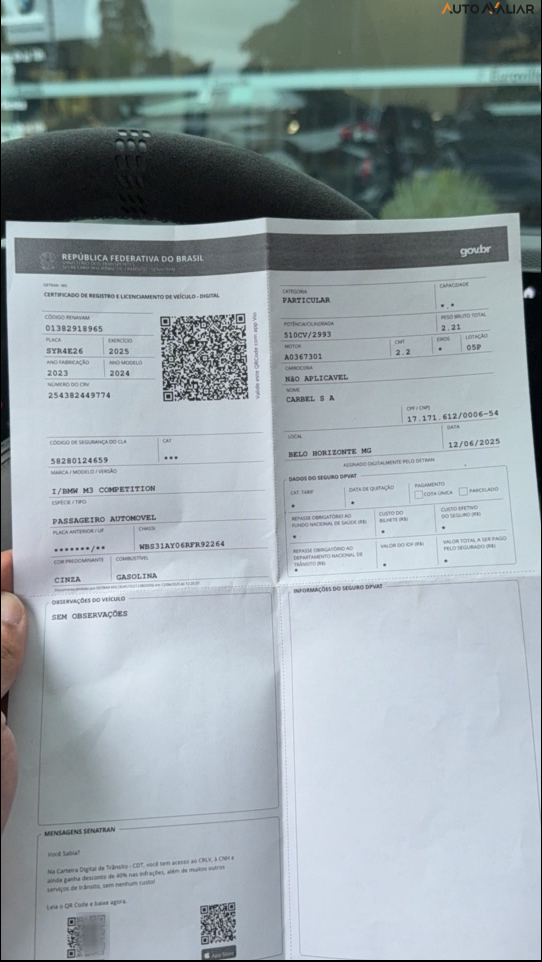 BMW M3 3.0 I6 TWINTURBO GASOLINA COMPETITION M STEPTRONIC