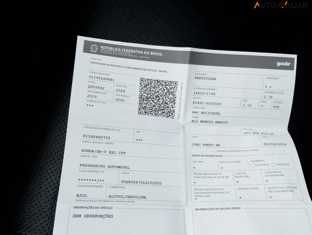 HONDA HR-V 1.8 16V FLEX EXL 4P AUTOMATICO