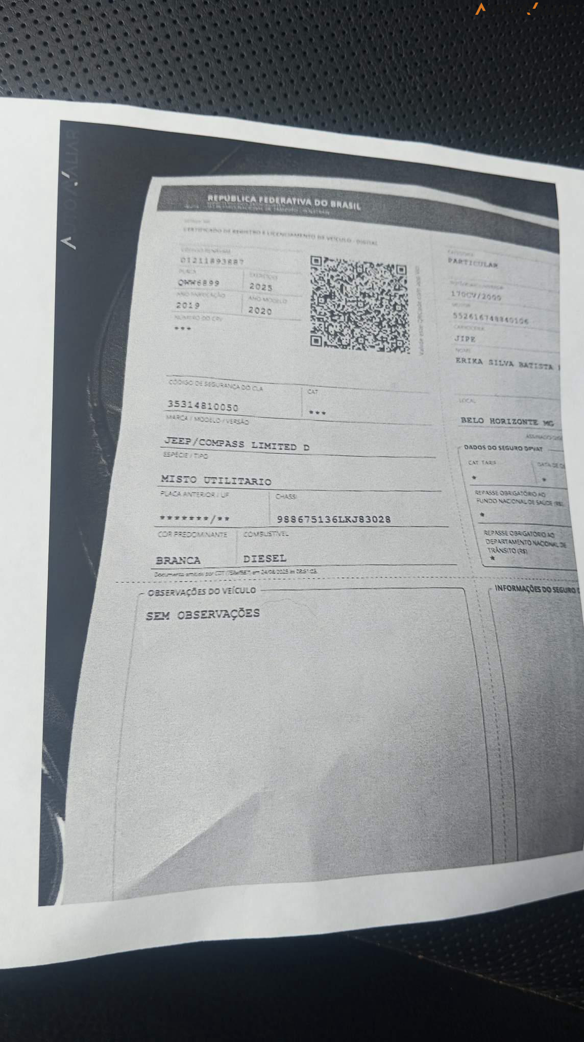 JEEP COMPASS 2.0 16V DIESEL LIMITED 4X4 AUTOMATICO