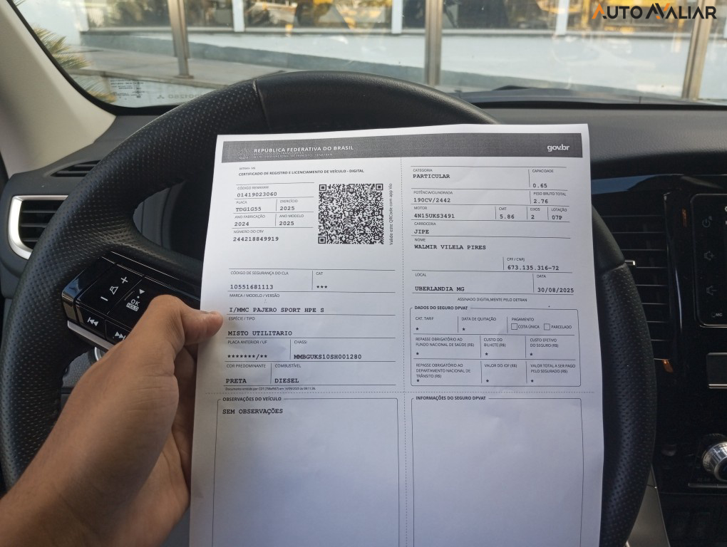 MITSUBISHI PAJERO SPORT 2.4 16V MIVEC TURBO DIESEL HPE-S AWD AUTOMATICO