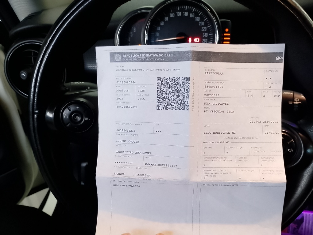 MINI COOPER 1.5 12V TURBO GASOLINA 2P AUTOMATICO