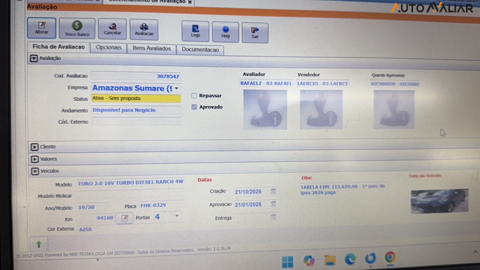 FIAT TORO 2.0 16V TURBO DIESEL RANCH 4WD AT9