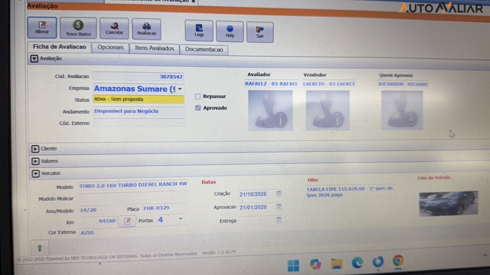 FIAT TORO 2.0 16V TURBO DIESEL RANCH 4WD AT9