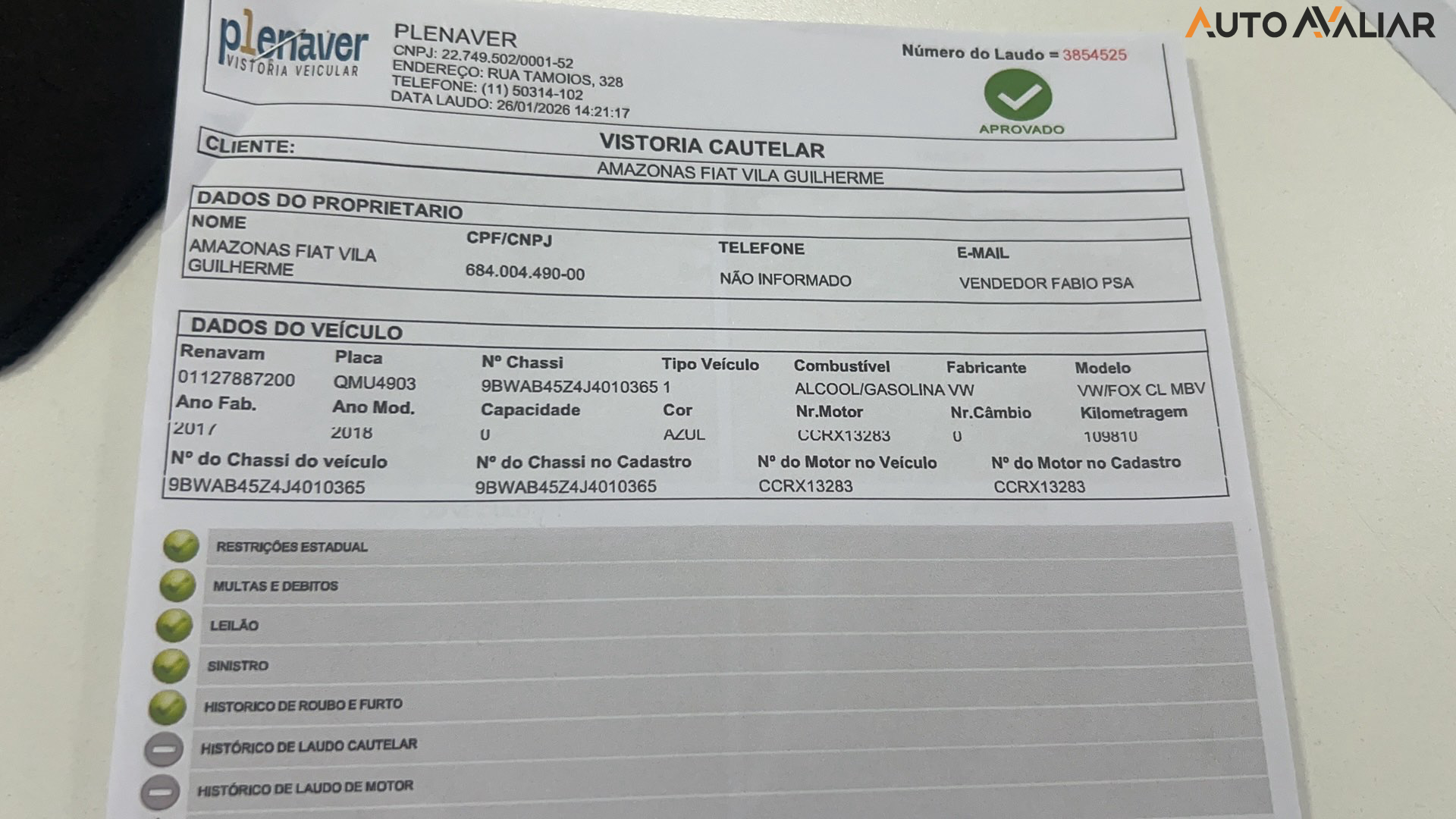 VOLKSWAGEN FOX 1.6 MSI COMFORTLINE 8V FLEX 4P MANUAL