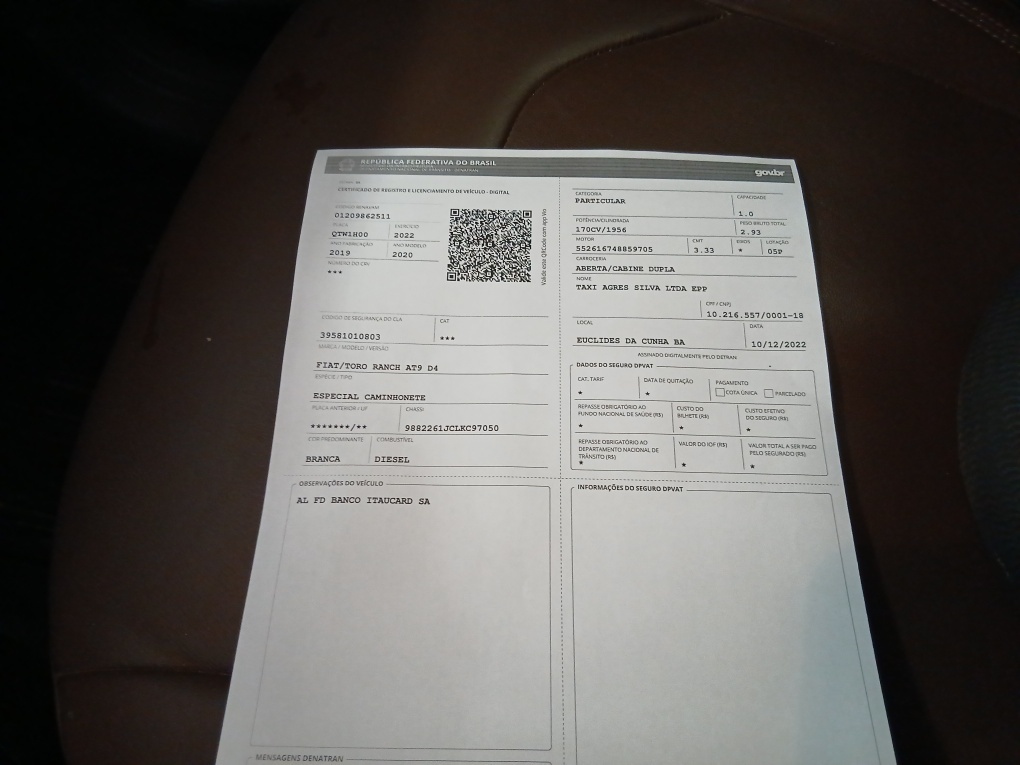 FIAT TORO 2.0 16V TURBO DIESEL RANCH 4WD AT9