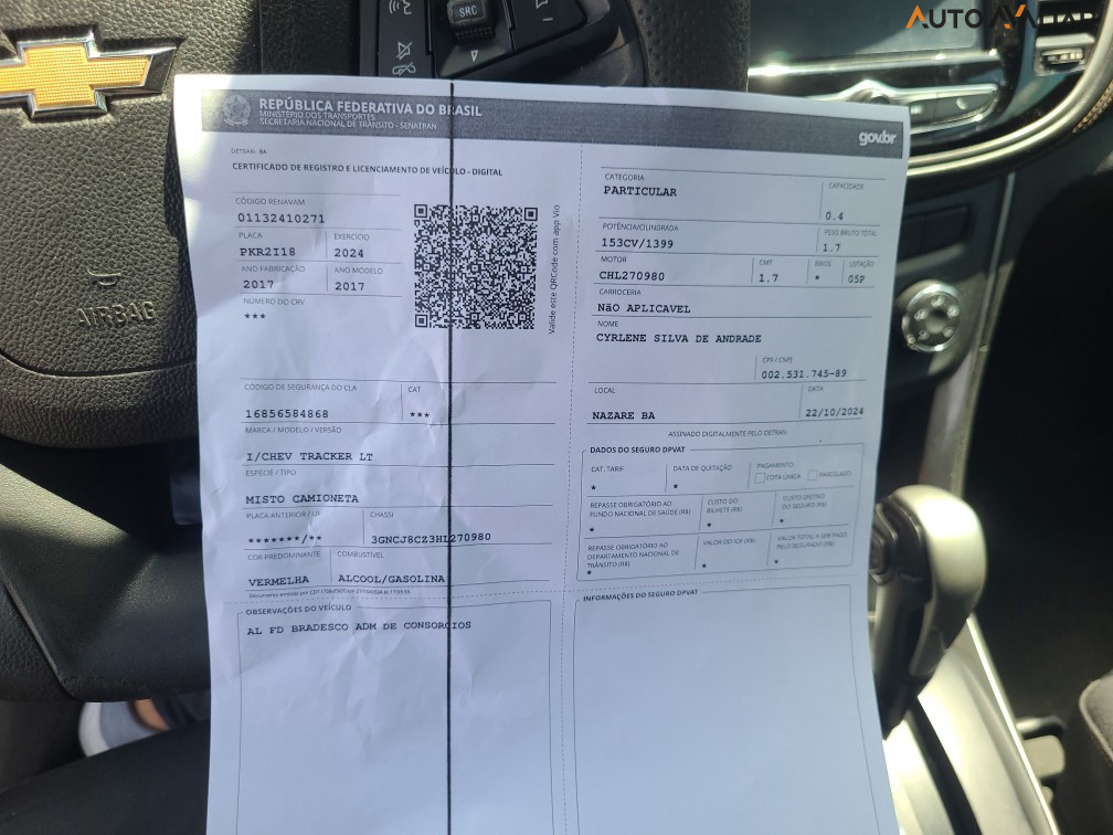 CHEVROLET TRACKER 1.4 16V TURBO FLEX LT AUTOMATICO