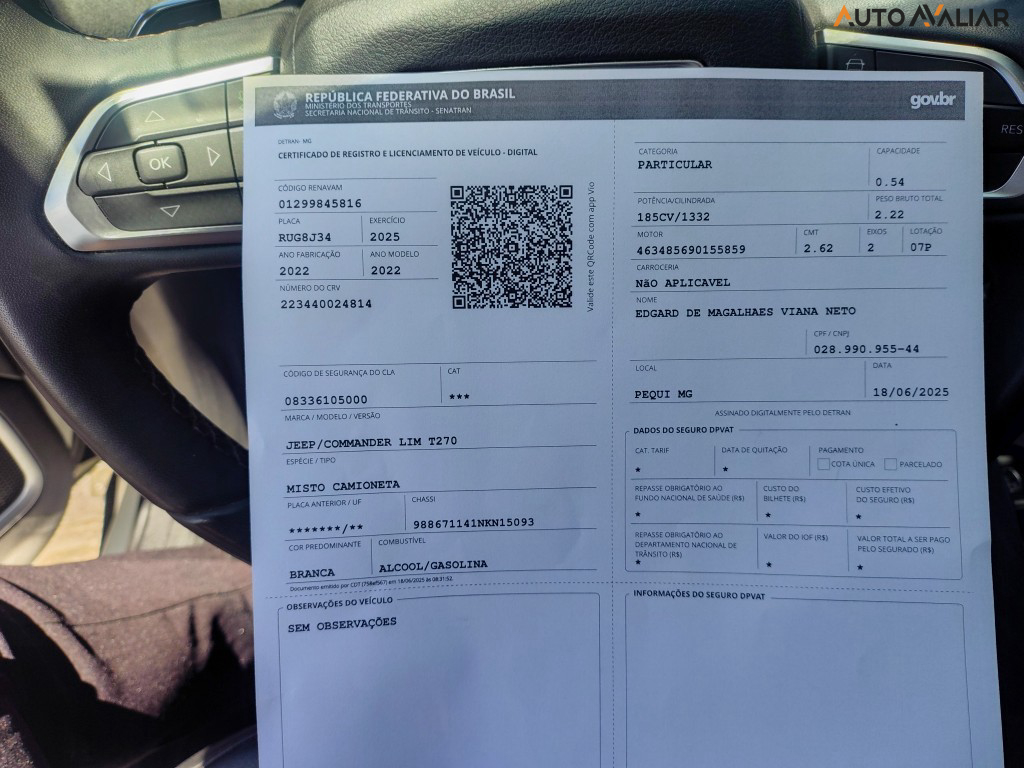 JEEP COMMANDER 1.3 T270 TURBO FLEX LIMITED AT6