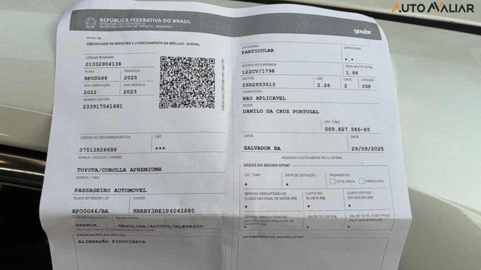 TOYOTA COROLLA Altis Prem. Hybrid 1.8 Flex Aut