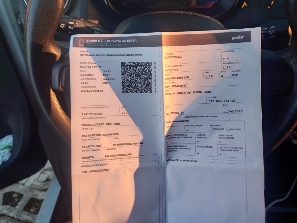 RENAULT KWID 1.0 12V SCE FLEX ZEN MANUAL
