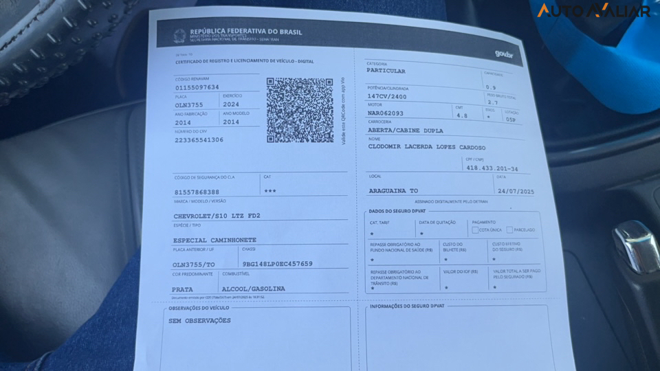 CHEVROLET S10 2.4 LTZ 4X2 CD 8V FLEX 4P MANUAL