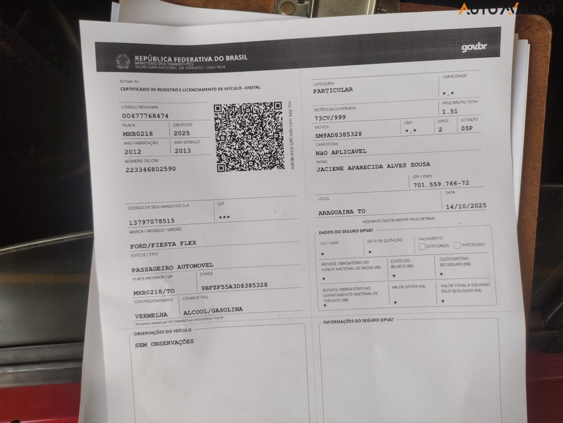 FORD FIESTA (CLASS) 1.0 8V(FLEX)