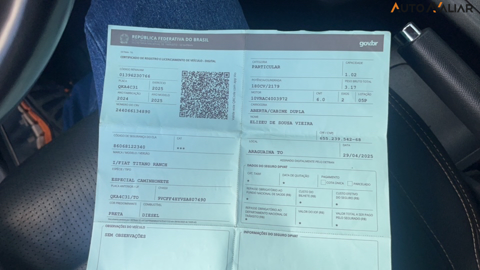 FIAT TITANO 2.2 TURBO DIESEL RANCH 4X4 AT6