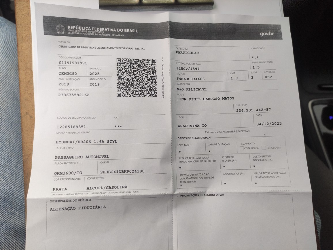 HYUNDAI HB20S 1.6 STYLE 16V FLEX 4P AUTOMATICO