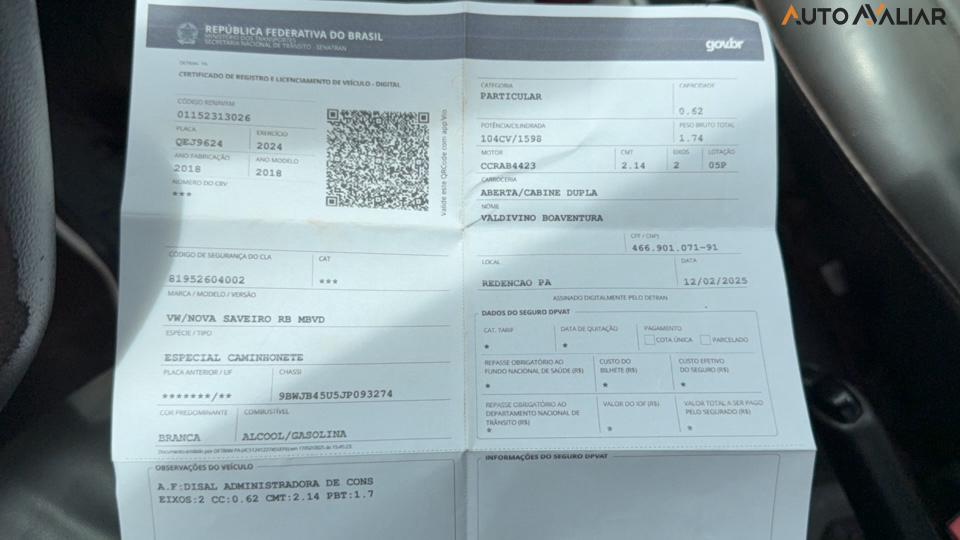 VOLKSWAGEN SAVEIRO 1.6 CROSS CD 16V FLEX 2P MANUAL