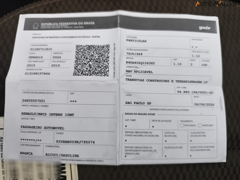 RENAULT KWID 1.0 12V SCE FLEX INTENSE MANUAL