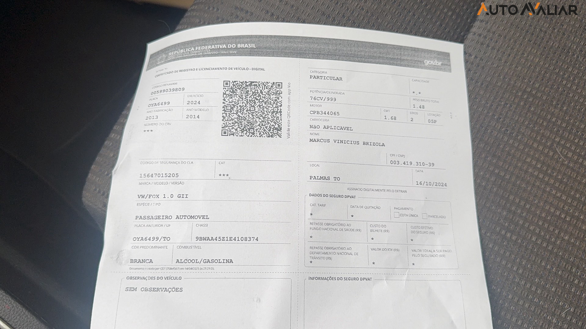 VOLKSWAGEN FOX 1.0 MI 8V FLEX 4P MANUAL