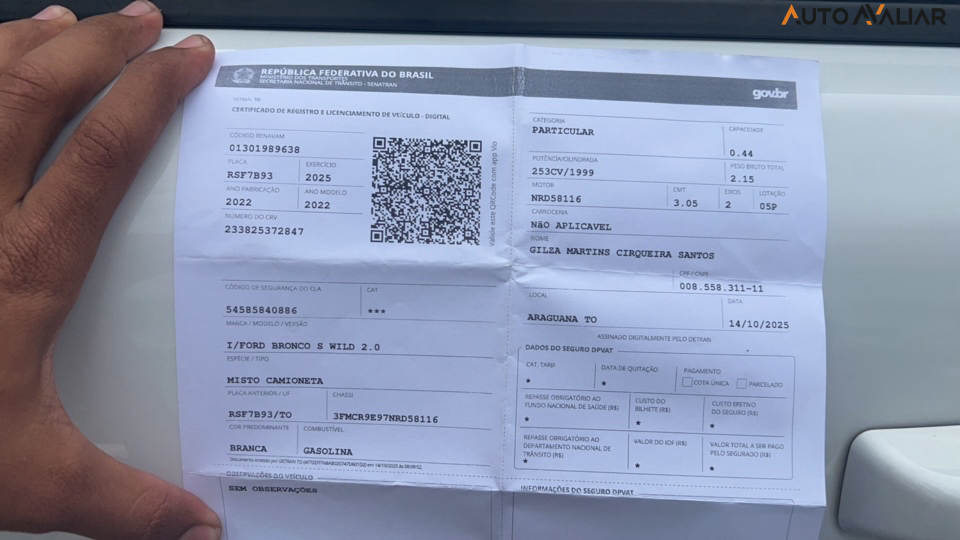 FORD BRONCO SPORT 2.0 ECOBOOST GASOLINA WILDTRAK 4X4 SELECTSHIFT