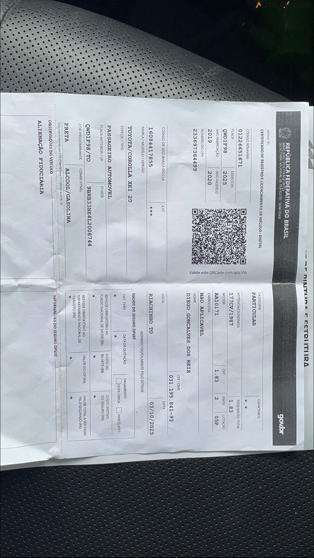 TOYOTA COROLLA 2.0 VVT-IE FLEX XEI DIRECT SHIFT