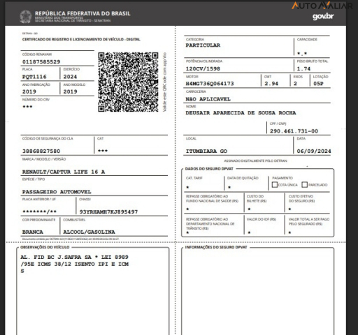 RENAULT CAPTUR 1.6 16V SCE FLEX LIFE X-TRONIC