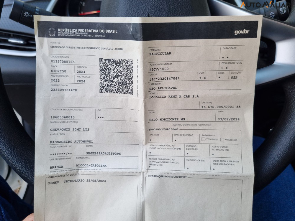 CHEVROLET ONIX 1.0 FLEX LT MANUAL