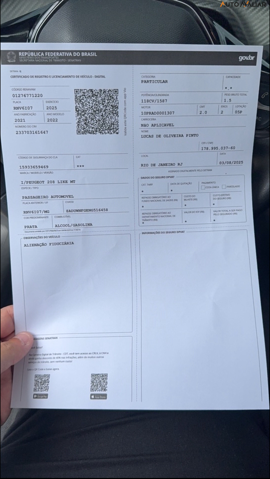 PEUGEOT 208 1.6 16V FLEX LIKE ESSENCIAL MANUAL