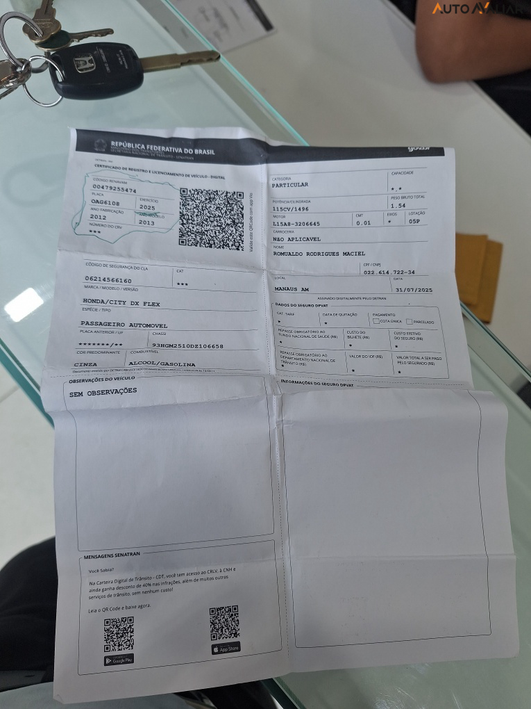 HONDA CITY 1.5 DX 16V FLEX 4P MANUAL