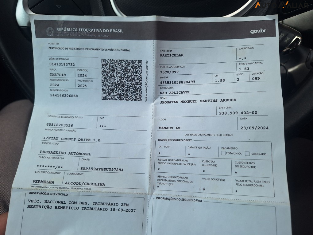 FIAT CRONOS DRIVE 1.0 6V FLEXX