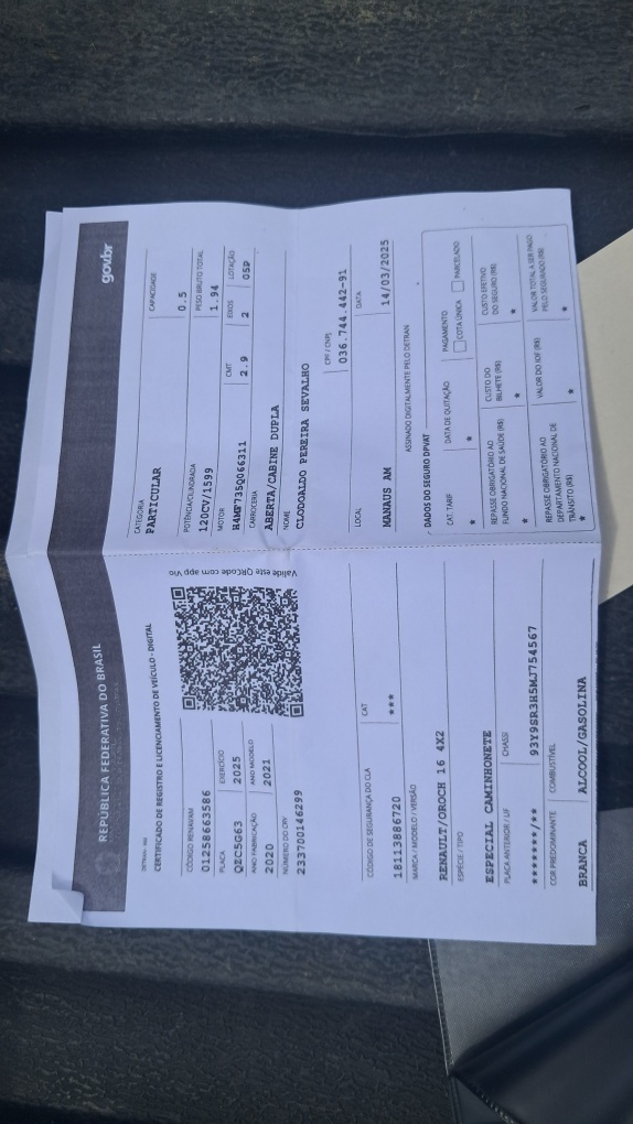 RENAULT OROCH 1.6 16V SCE FLEX EXPRESS MANUAL