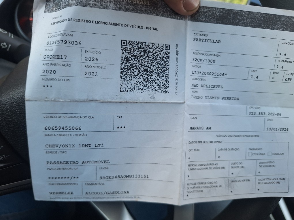 CHEVROLET ONIX 1.0 FLEX LT MANUAL