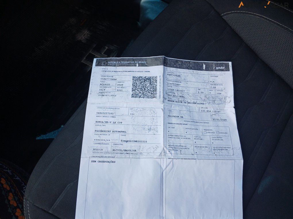 HONDA WR-V 1.5 16V FLEXONE LX CVT