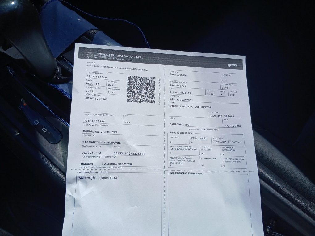 HONDA HR-V 1.8 16V FLEX EXL 4P AUTOMATICO