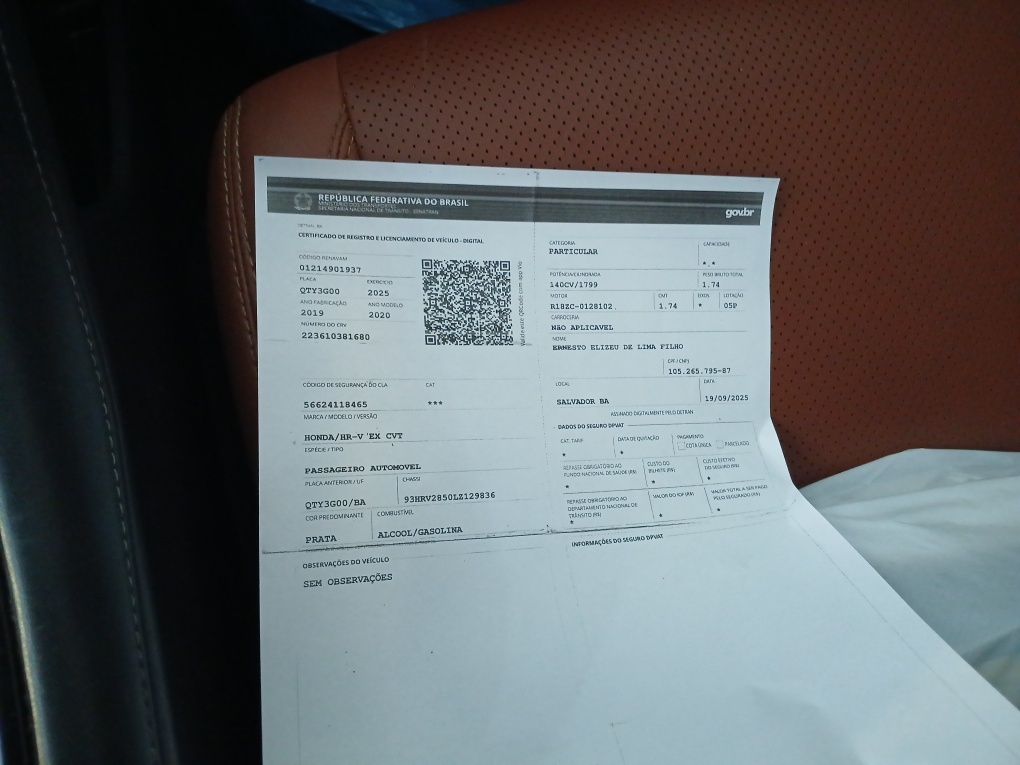 HONDA HR-V 1.8 16V FLEX EX 4P AUTOMATICO