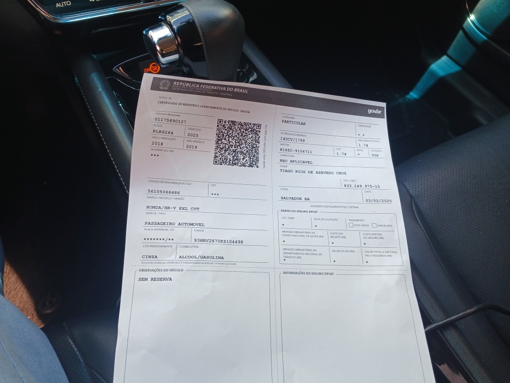 HONDA HR-V 1.8 16V FLEX EXL 4P AUTOMATICO