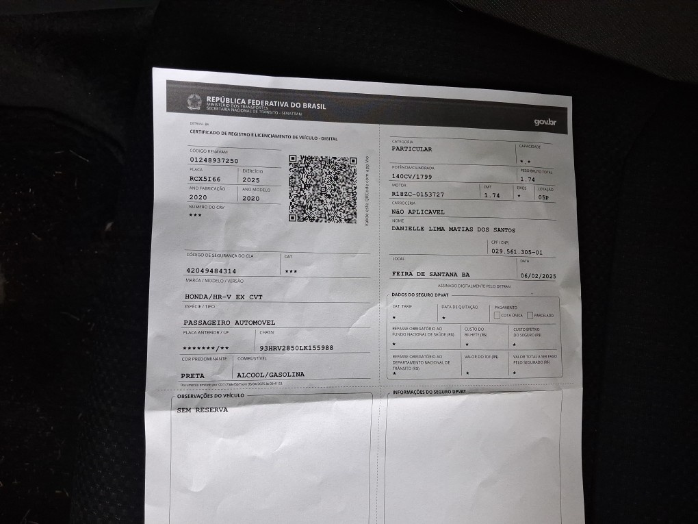 HONDA HR-V 1.8 16V FLEX EX 4P AUTOMATICO