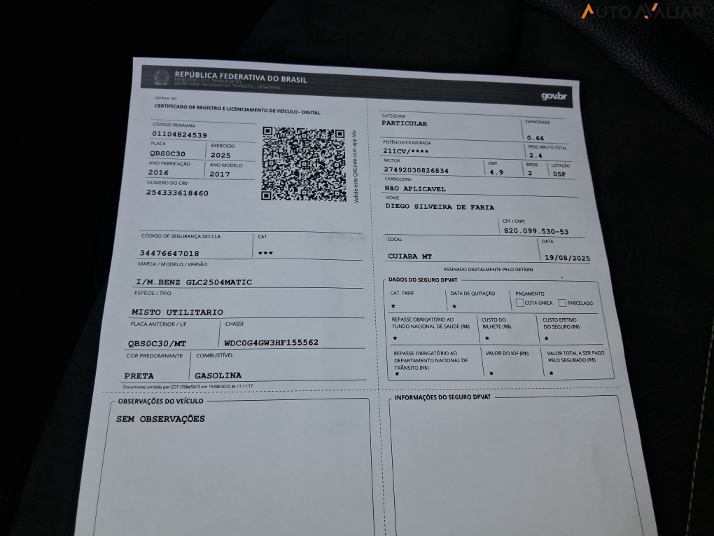 MERCEDES-BENZ GLC 250 2.0 CGI GASOLINA 4MATIC 9G-TRONIC