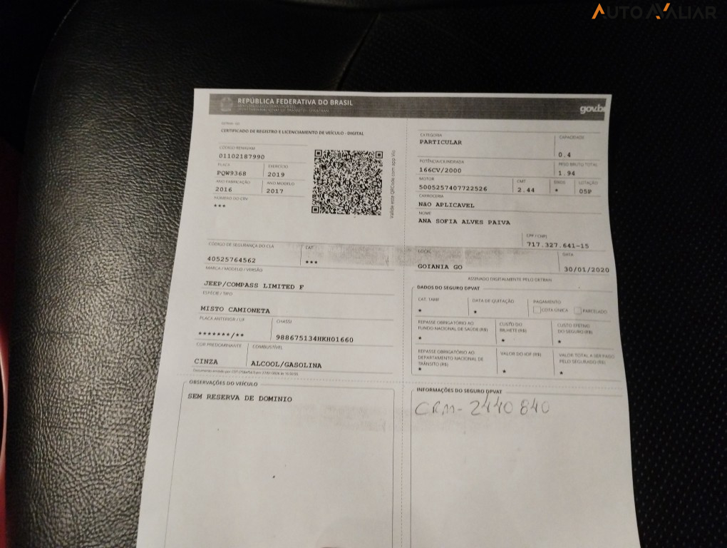 JEEP COMPASS 2.0 16V FLEX LIMITED AUTOMATICO