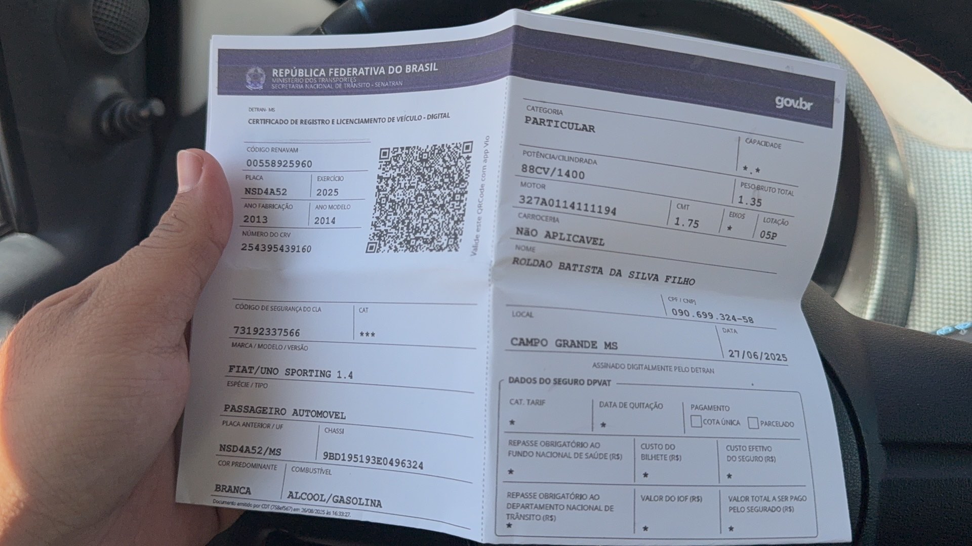 FIAT UNO 1.4 EVO SPORTING 8V FLEX 4P MANUAL