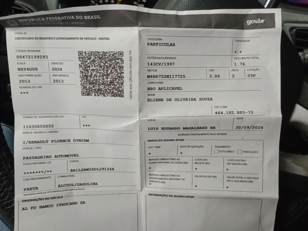 RENAULT FLUENCE 2.0 DYNAMIQUE 16V FLEX 4P MANUAL