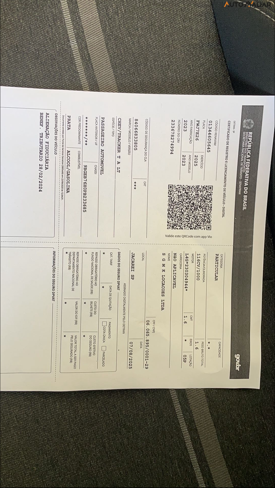 CHEVROLET TRACKER 1.0 TURBO FLEX LT AUTOMATICO