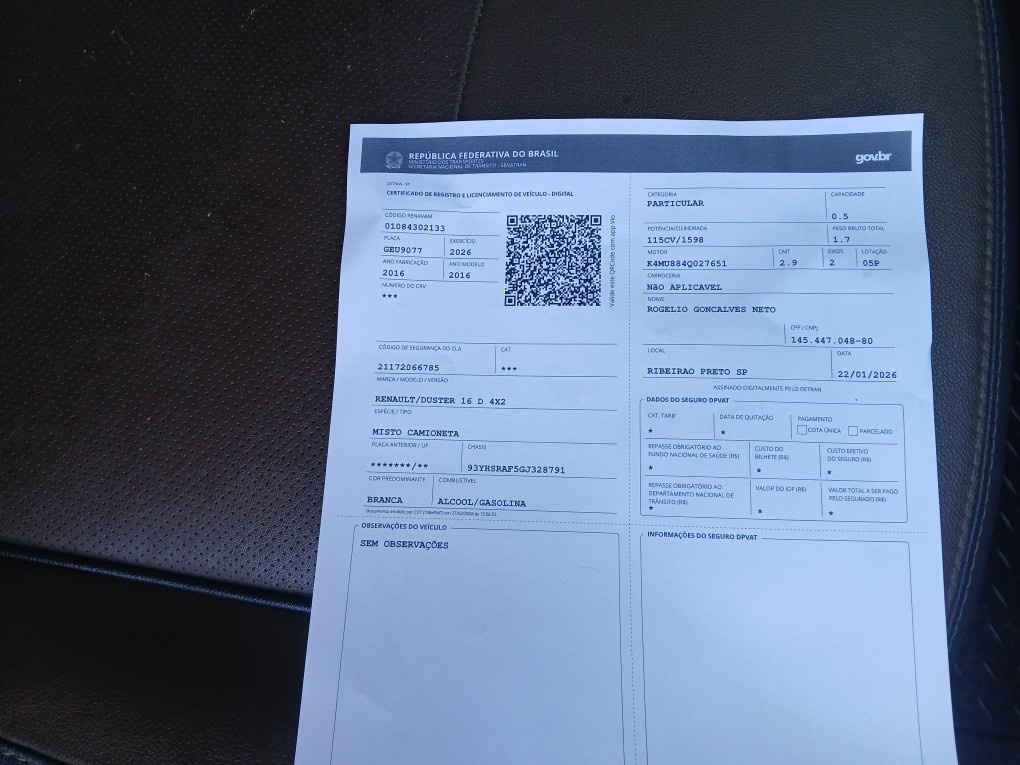 RENAULT DUSTER 1.6 DAKAR 4X2 16V FLEX 4P MANUAL