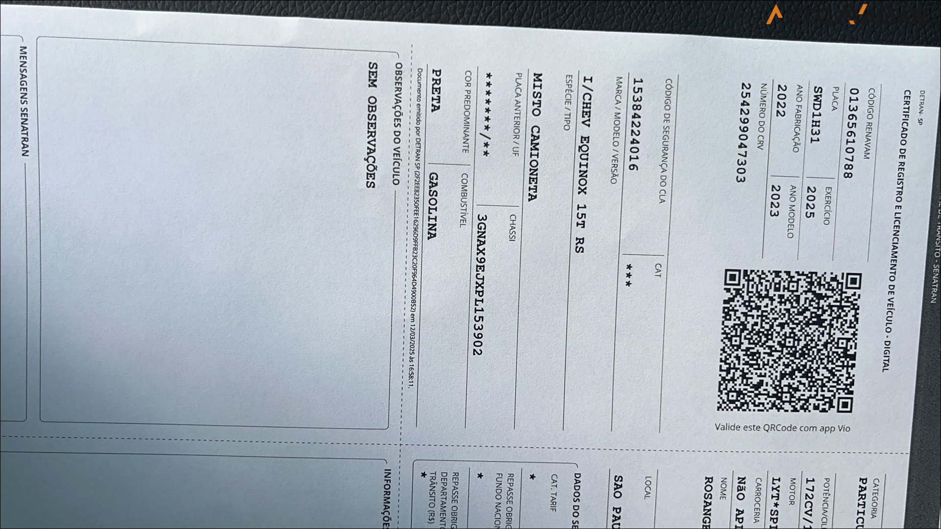 CHEVROLET EQUINOX 1.5 16V TURBO GASOLINA RS AUTOMATICO