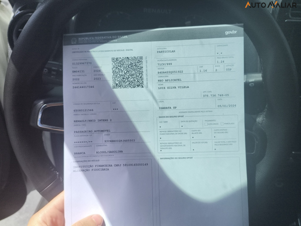 RENAULT KWID 1.0 12V SCE FLEX INTENSE MANUAL