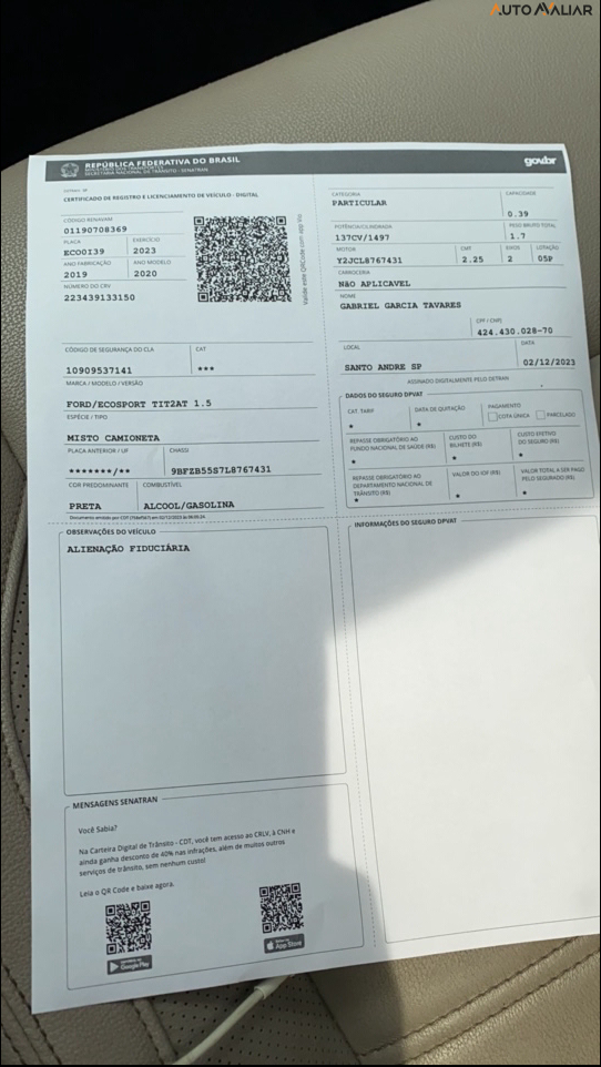 FORD ECOSPORT 1.5 TI-VCT FLEX TITANIUM AUTOMATICO